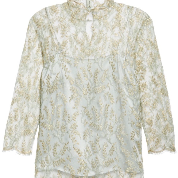 Adam Lippes chantilly layered lace blouse